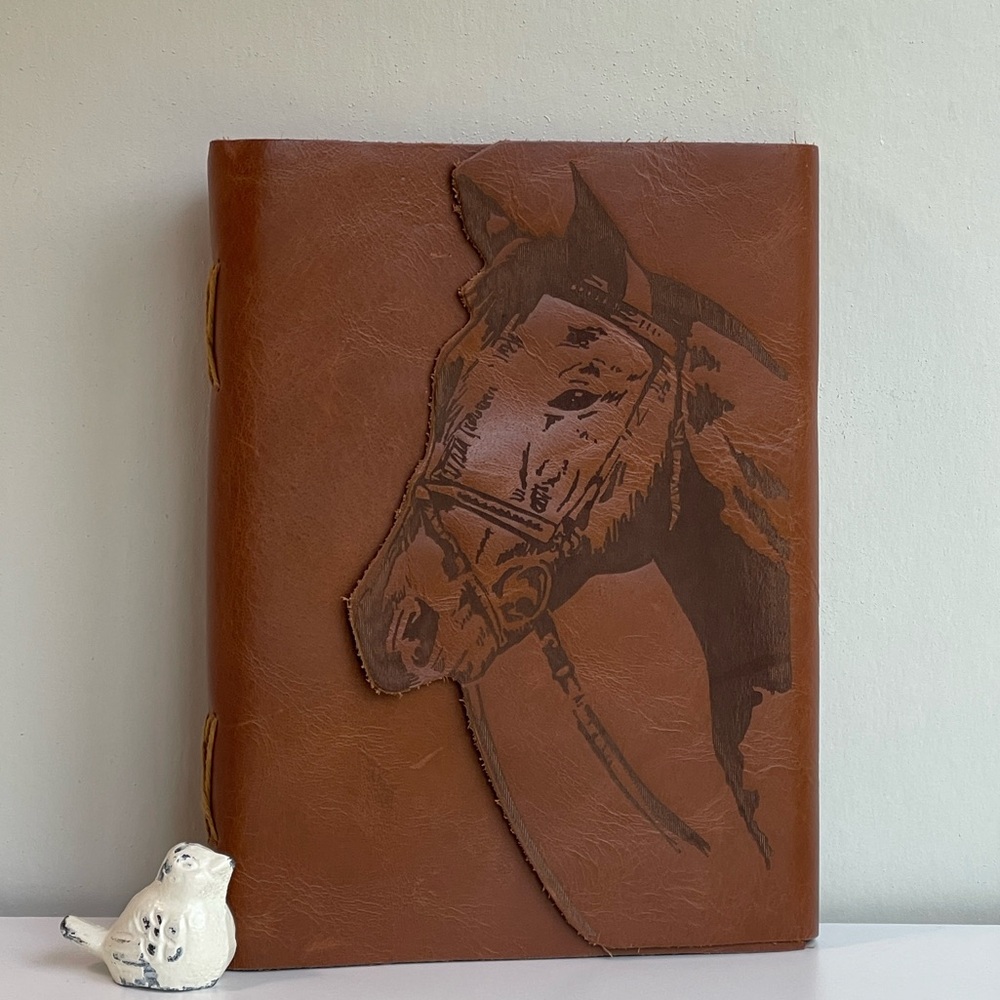 Cracker Barrel Horse Die Cut Leather Journal